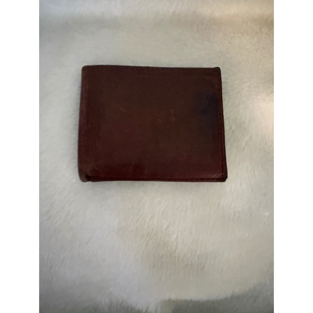 Fossil Mens Brown Leather Bi-Fold Wallet with Flip ID Window Card Slots